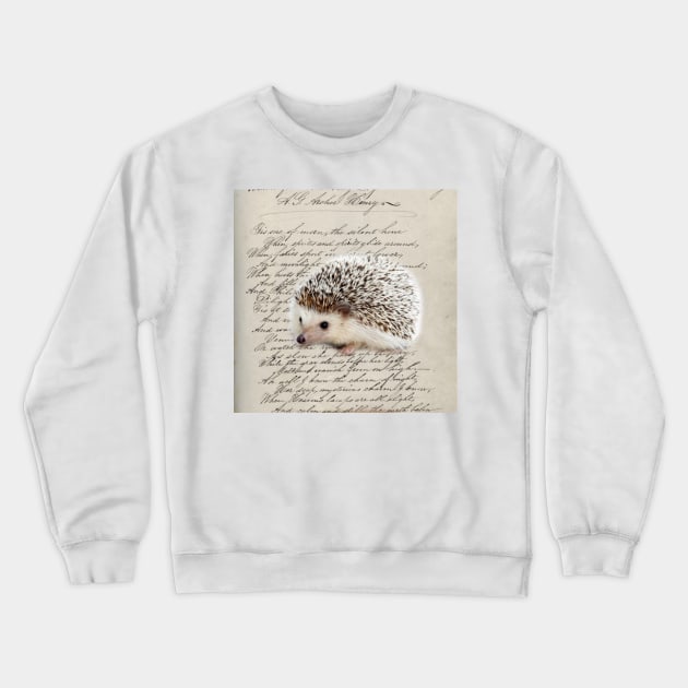 dark academia autumn harvest french botanical woodland animal hedgehog Crewneck Sweatshirt by Tina